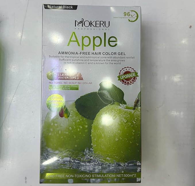 Mokeru Professional Apple Hair Crystal Black Dye. Professional AMMONIA-FREE HAIR COLOR GEL. – New Upgraded Clear Water Formula – 2‑Pack (500 ml Each) - Image 5
